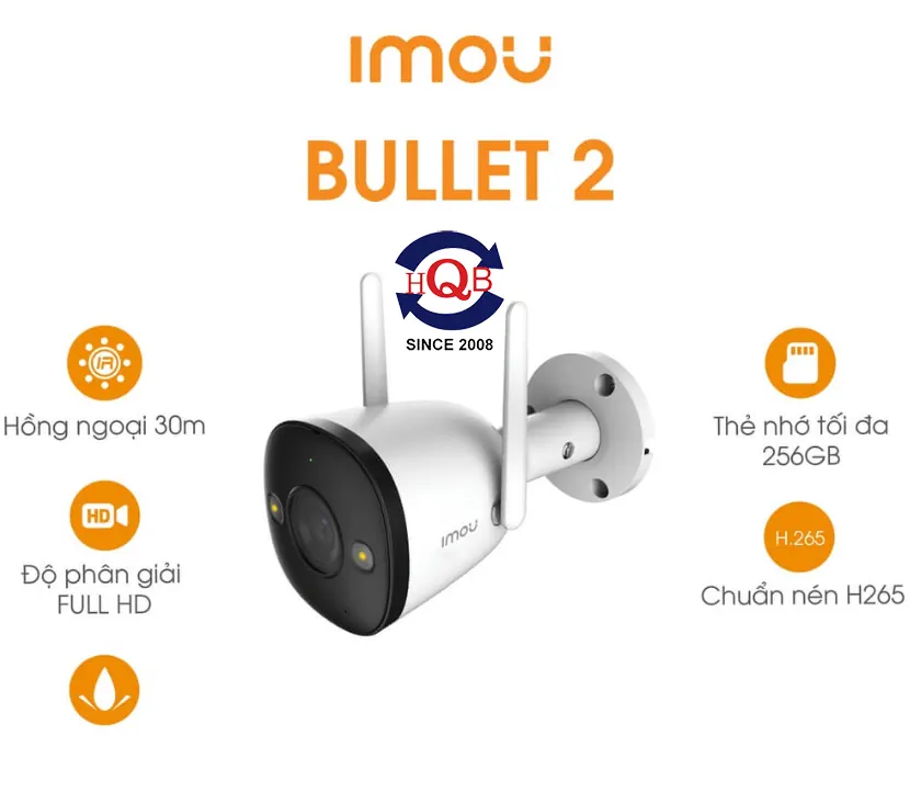 IPC-F22FEP Camera wifi thân cố định ngoài trời FULL COLOR 2.0MP